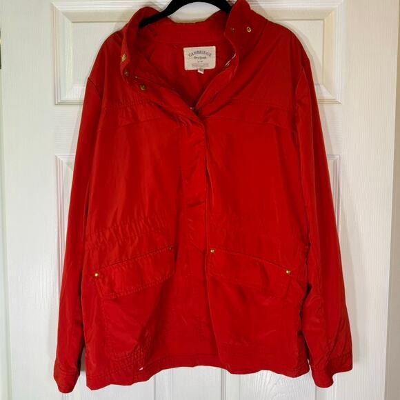 Cambridge Dry Goods Women’s Red Anorak Jacket XL No Hood - Picture 2 of 10